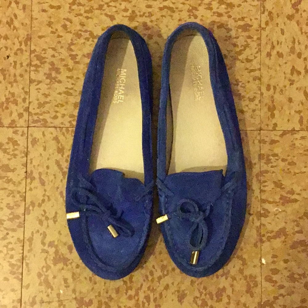 SUEDE BLUE MICHAEL KORS MOCCASINS